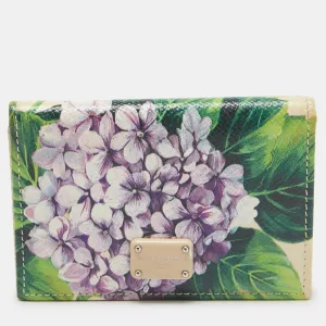 Multicolor Floral Print Leather Card Case