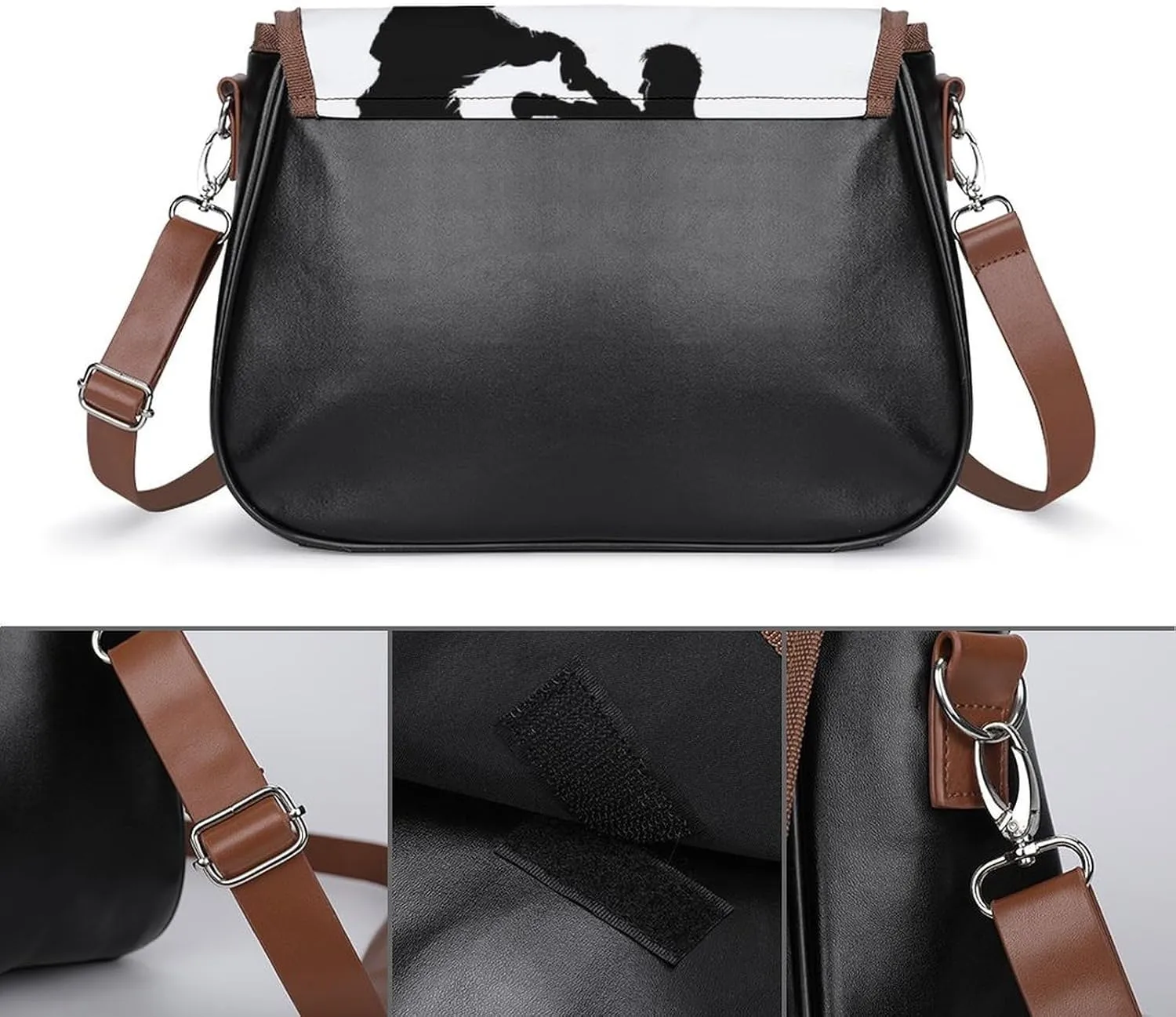 Music Symbol Crossbody Bags for Women,PU Leather Tote Bag for Women,Shoulder Bag Purse for Work Shopping Travel