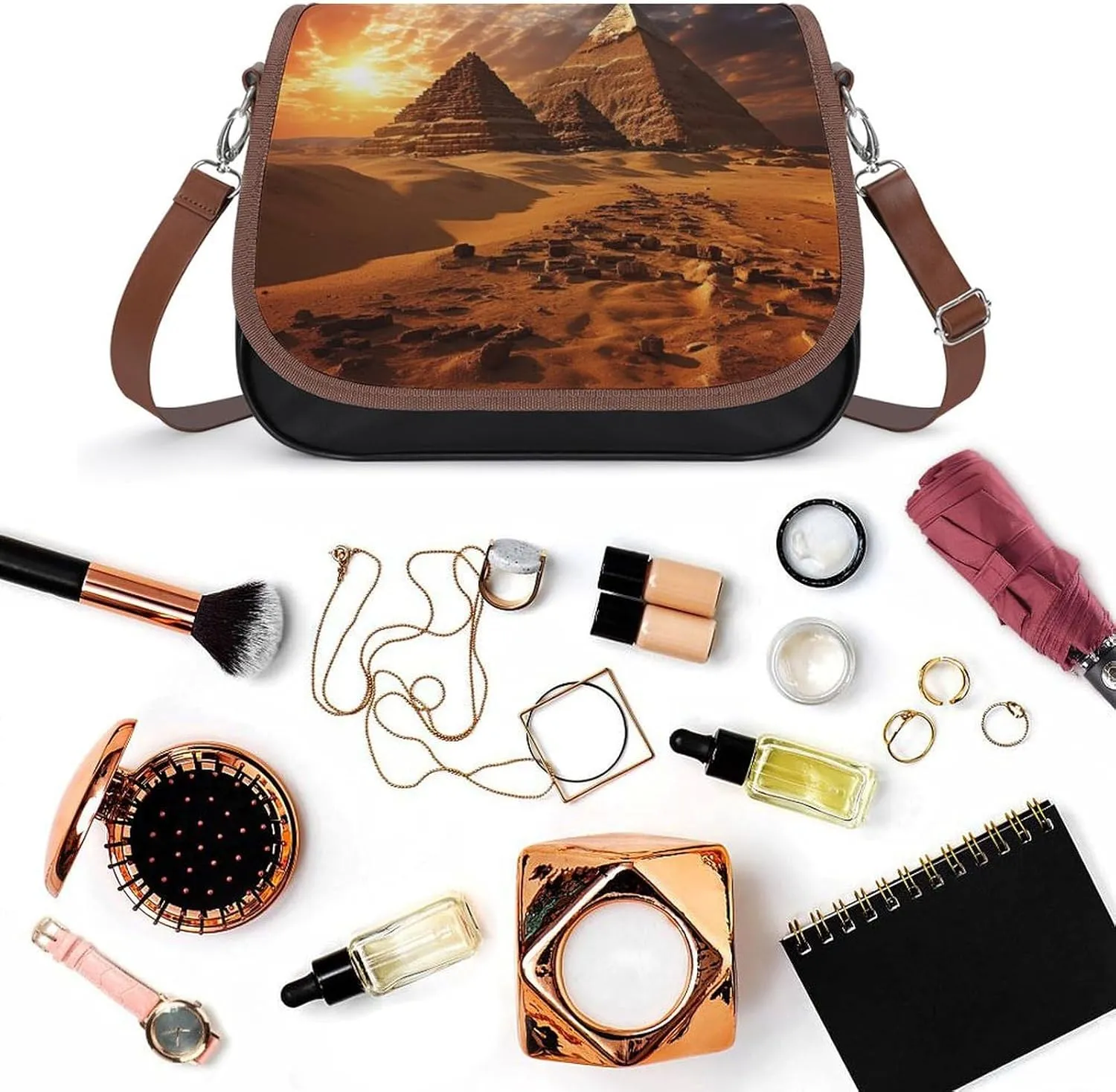 Music Symbol Crossbody Bags for Women,PU Leather Tote Bag for Women,Shoulder Bag Purse for Work Shopping Travel