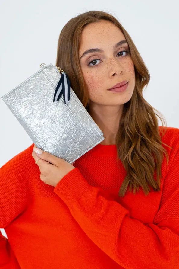 New York Coin Purse - Silver Crinkle