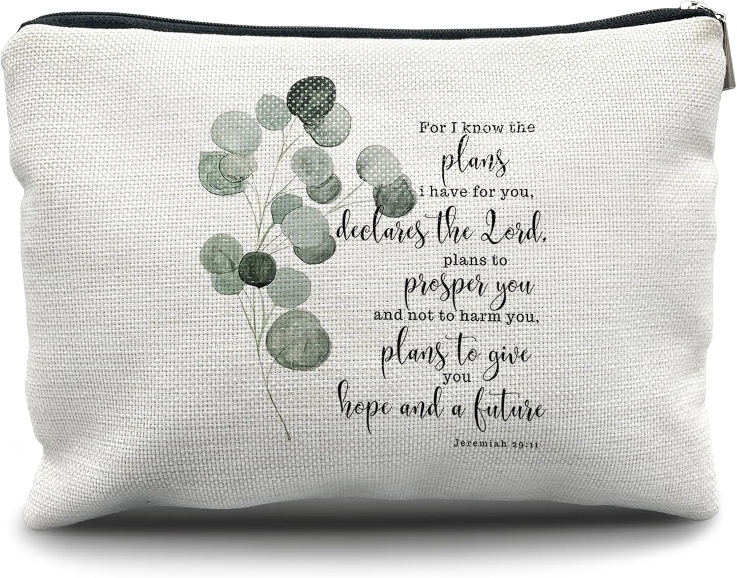 Nogrit Christian Gifts for Girls Women Jeremiah 29:11 Bible Scripture Gifts Christian Makeup Cosmetic Bag, Religious Make up Travel Toiletry Bag Jeremiah 29 11 Gifts Scripture Bag
