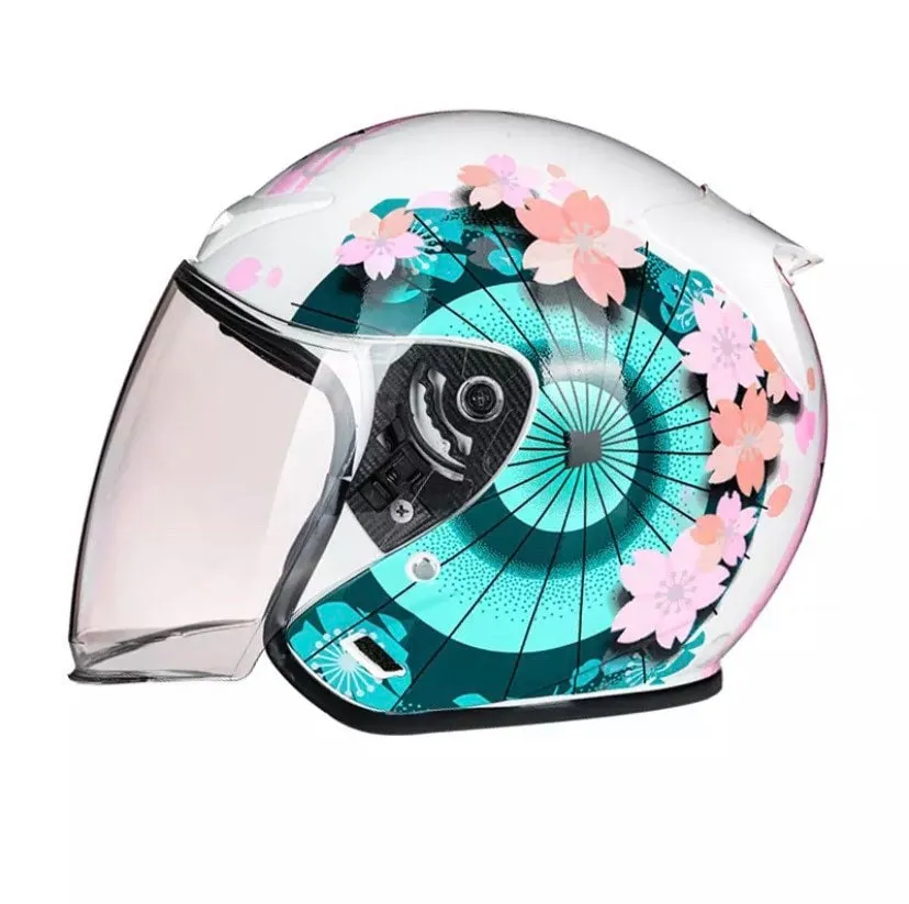 nwt Helmet His & Her M-XL Vintage Riviera cream white Italian racing stripes Black Racer Aqua Red Camel DOT motorcycle Vespa riding helmets