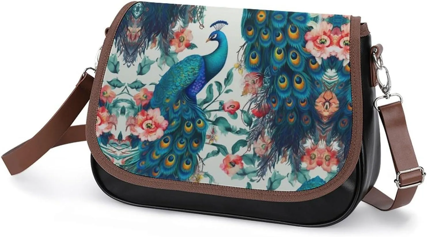 Ocean Wave Crossbody Bags for Women,PU Leather Tote Bag for Women,Shoulder Bag Purse for Work Shopping Travel