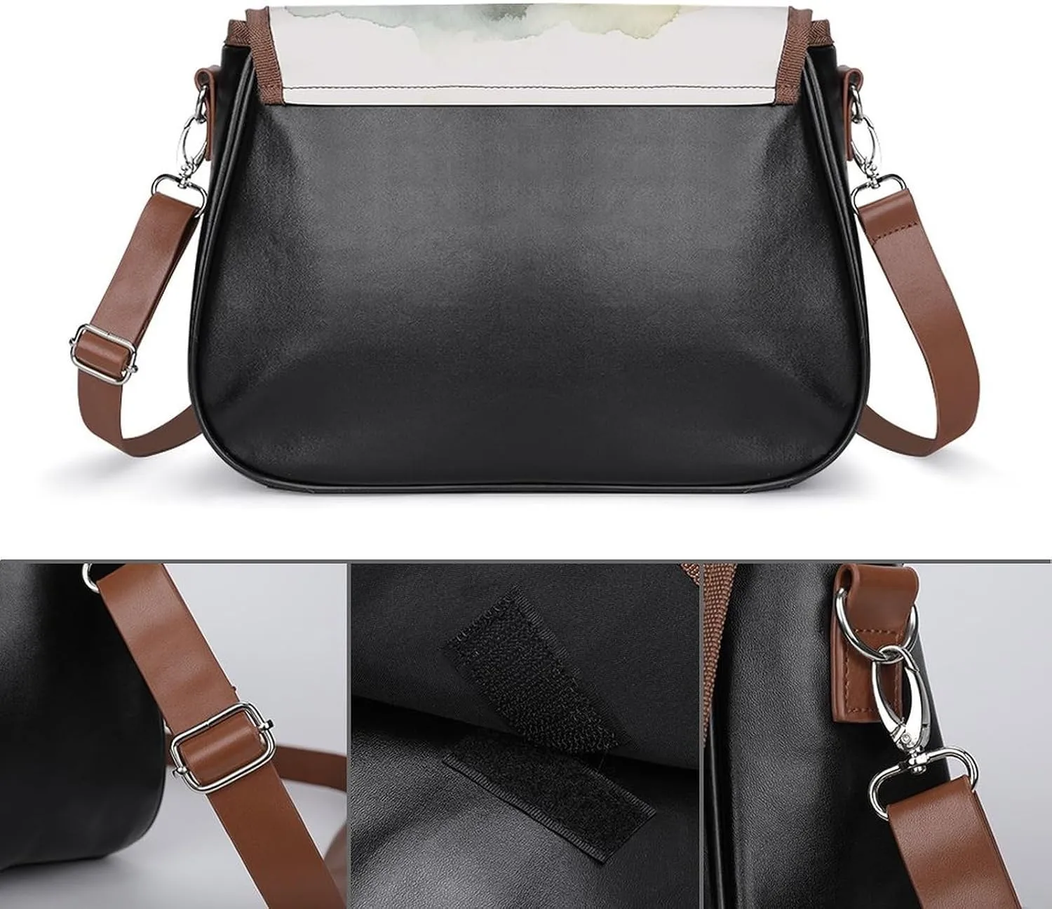 Ocean Wave Crossbody Bags for Women,PU Leather Tote Bag for Women,Shoulder Bag Purse for Work Shopping Travel