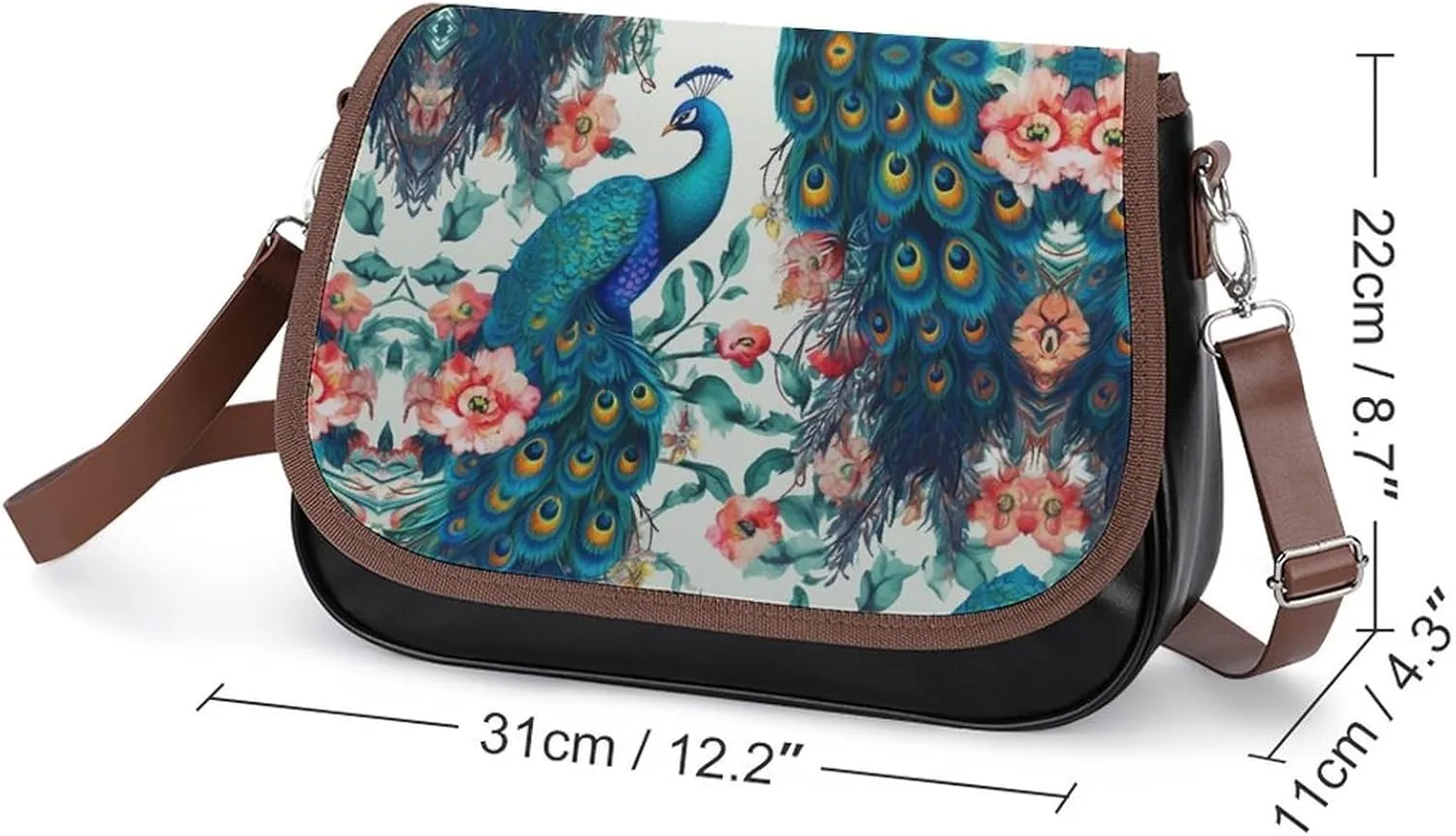 Ocean Wave Crossbody Bags for Women,PU Leather Tote Bag for Women,Shoulder Bag Purse for Work Shopping Travel