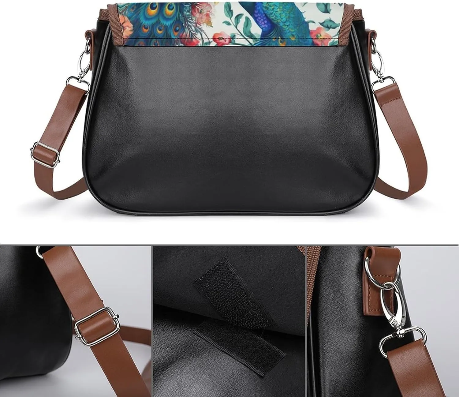 Ocean Wave Crossbody Bags for Women,PU Leather Tote Bag for Women,Shoulder Bag Purse for Work Shopping Travel