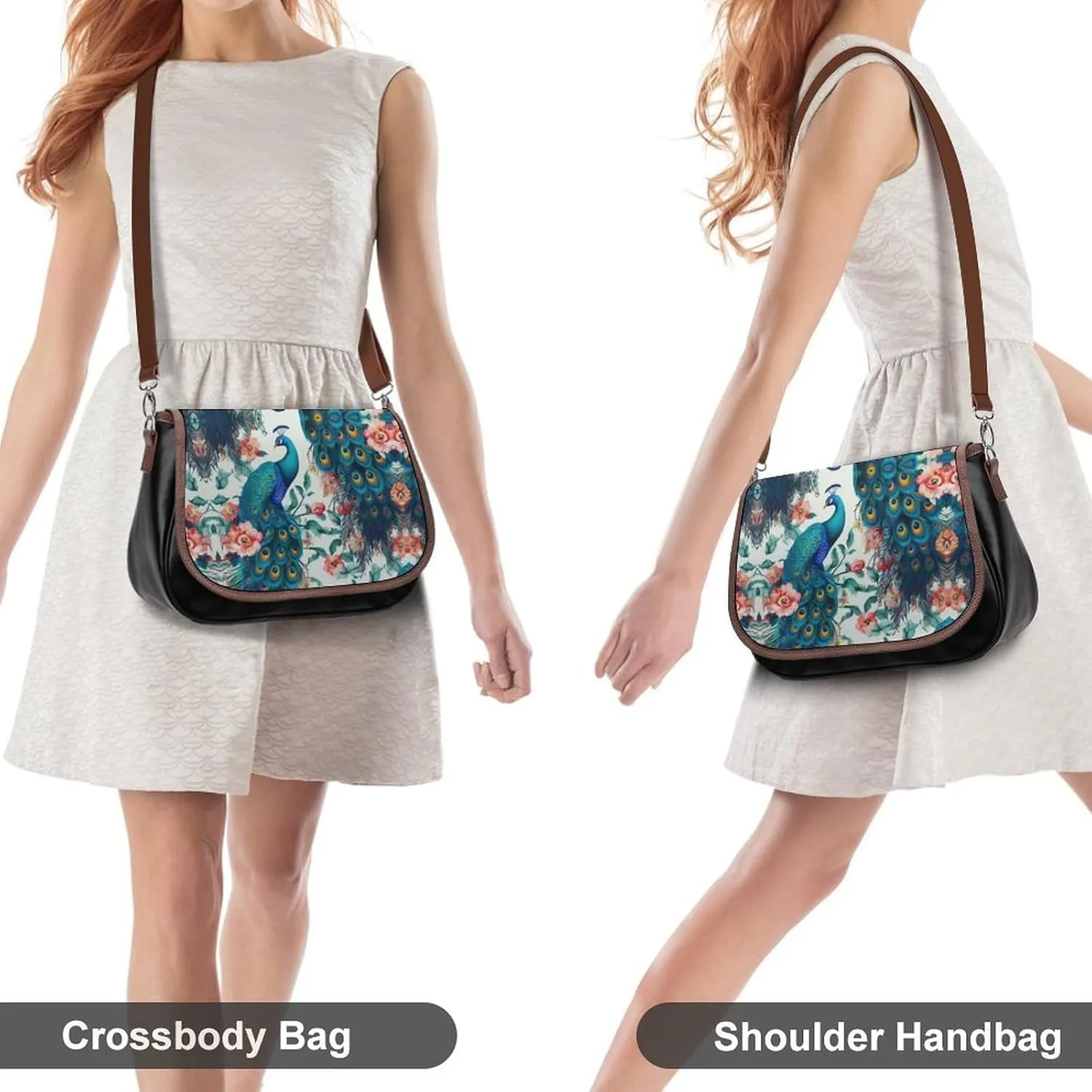 Ocean Wave Crossbody Bags for Women,PU Leather Tote Bag for Women,Shoulder Bag Purse for Work Shopping Travel