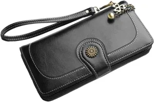 Oily Wax Leather Clutch for Women Satchel Purses Women's Crossbody Purse Tote Purse Shoulder Bag Zipper Wallet