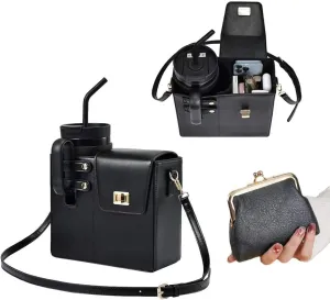 Outdoor Portable Crossbody Water Cup Storage Bag, Crossbody Cup Holder Bag, Multifunctional Storage Bag, Outdoor Portable Storage Bag, Portable Water Bottle Bag with Adjustable Shoulder Strap