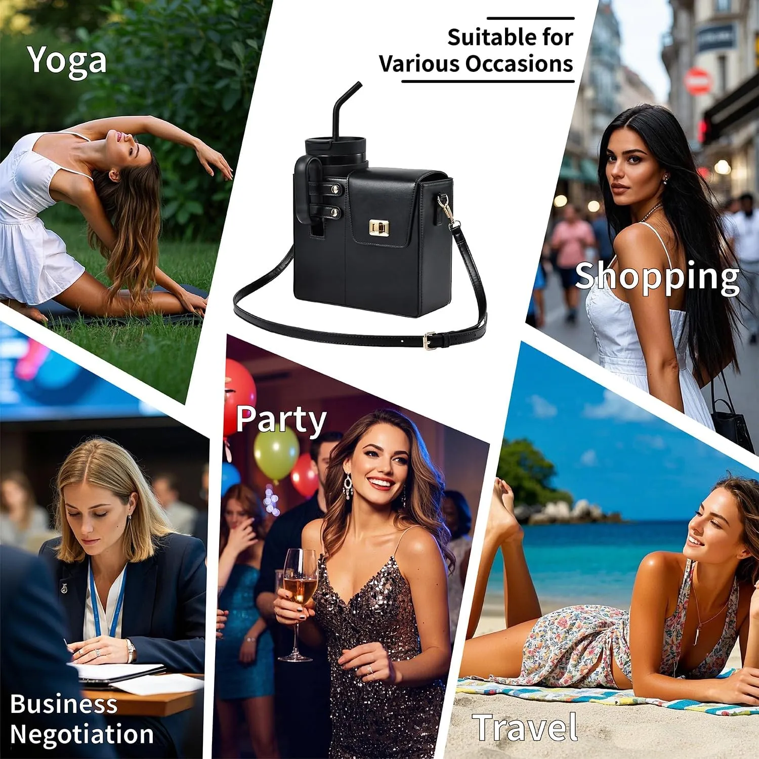 Outdoor Portable Crossbody Water Cup Storage Bag, Crossbody Cup Holder Bag, Multifunctional Storage Bag, Outdoor Portable Storage Bag, Portable Water Bottle Bag with Adjustable Shoulder Strap