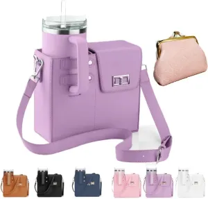 Outdoor Portable Crossbody Water Cup Storage Bag, Crossbody Cup Holder Bag, Multifunctional Storage Bag, Outdoor Portable Storage Bag, Portable Water Bottle Bag with Adjustable Shoulder Strap