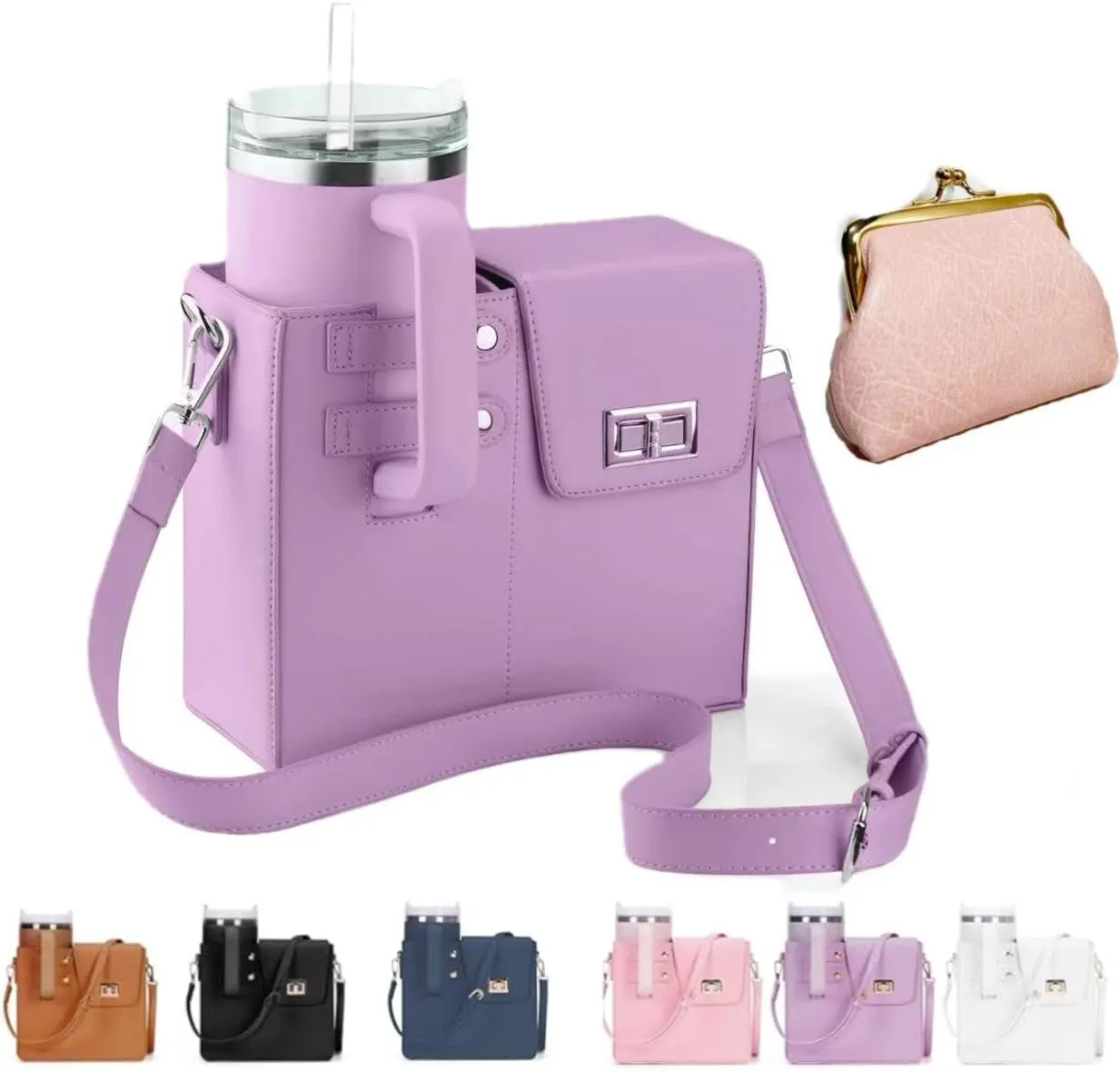 Outdoor Portable Crossbody Water Cup Storage Bag, Crossbody Cup Holder Bag, Multifunctional Storage Bag, Outdoor Portable Storage Bag, Portable Water Bottle Bag with Adjustable Shoulder Strap