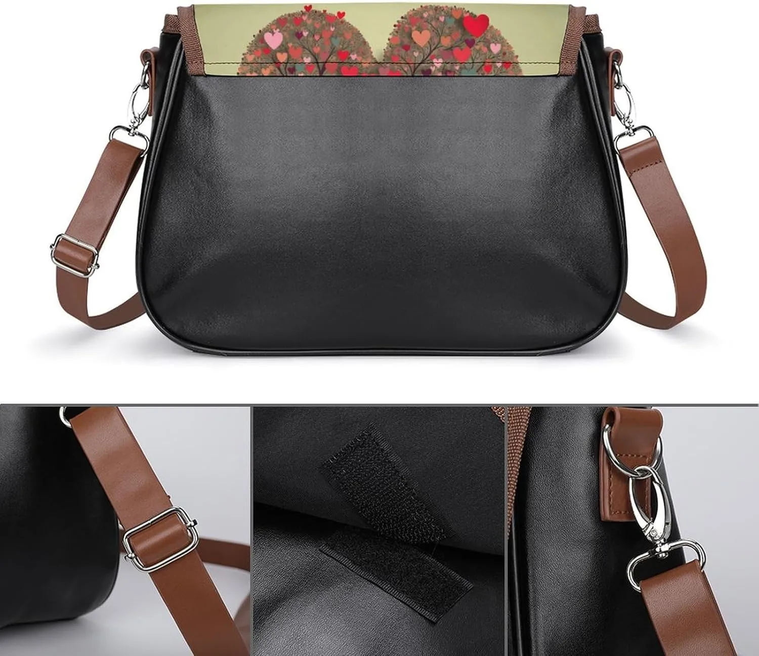 Owl Crossbody Bags for Women,PU Leather Tote Bag for Women,Shoulder Bag Purse for Work Shopping Travel