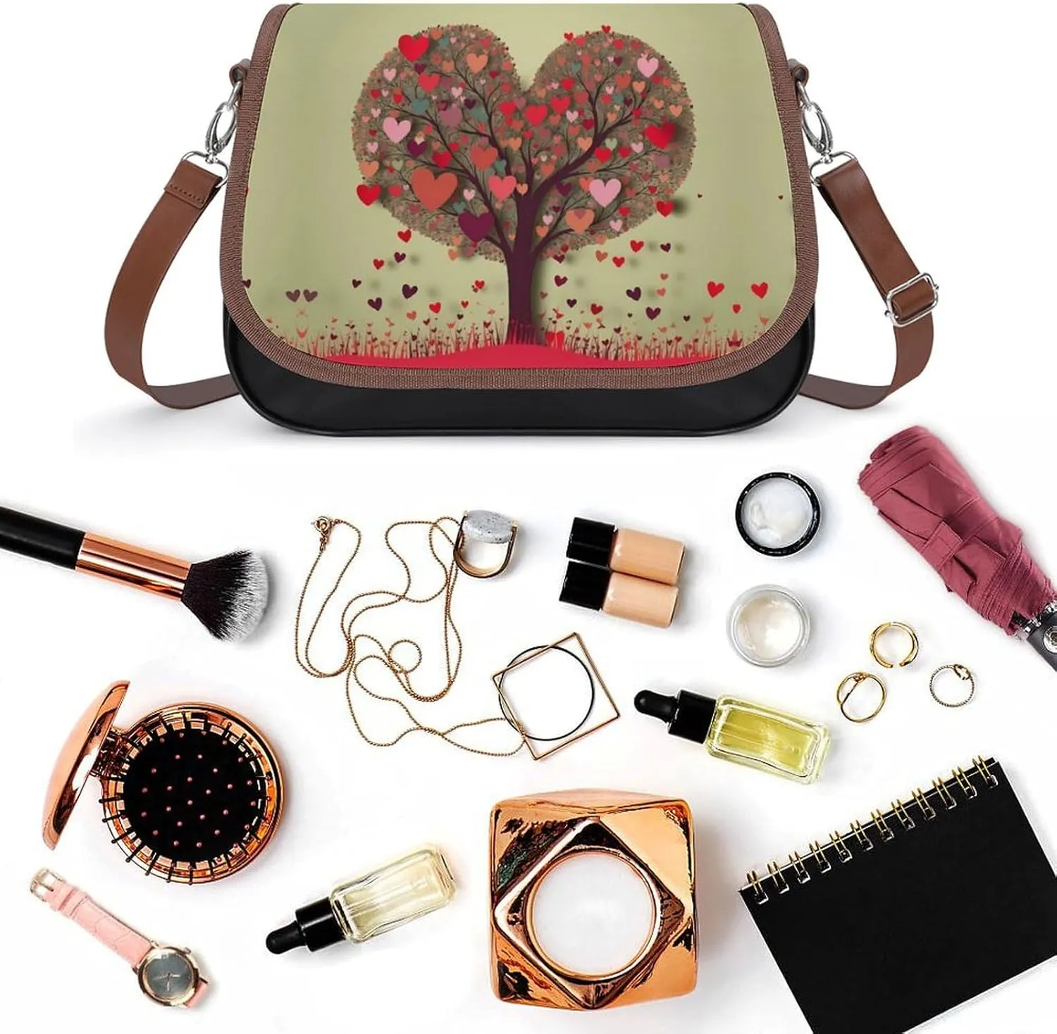 Owl Crossbody Bags for Women,PU Leather Tote Bag for Women,Shoulder Bag Purse for Work Shopping Travel