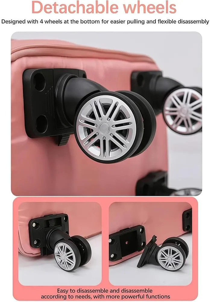 Pepepo Travel Bag with Wheels, 2025 New Large Capacity Travel Bag - Universal Wheel Removable (Light purple)