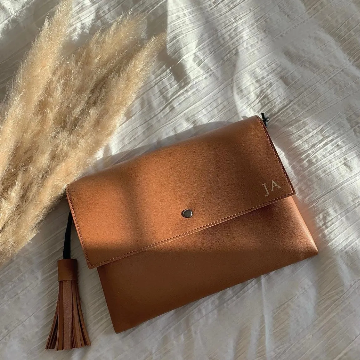 Personalised Cross Body Clutch Bag With Tassel