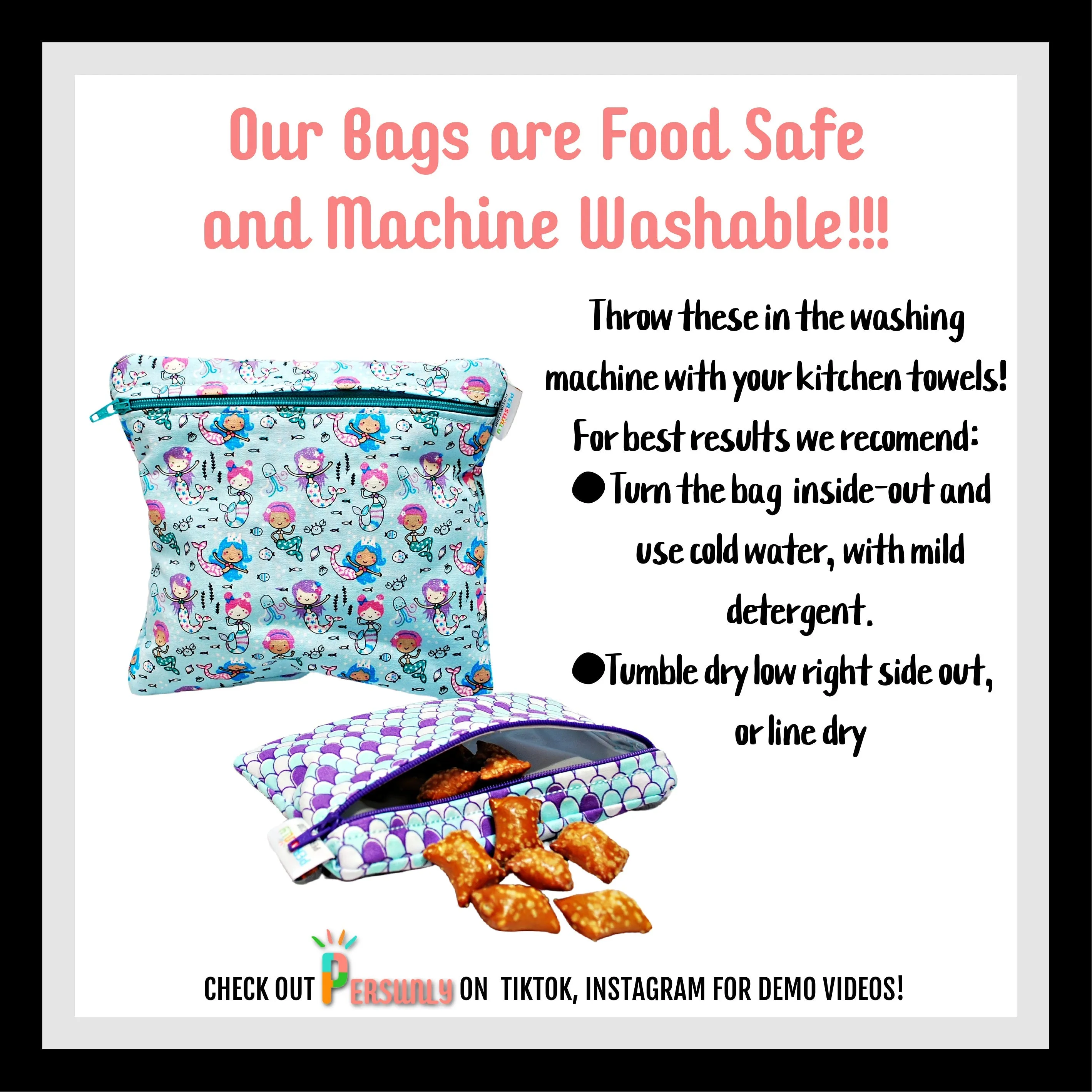 Personalized Colorful Construction Vehicles Reusable Food Bag