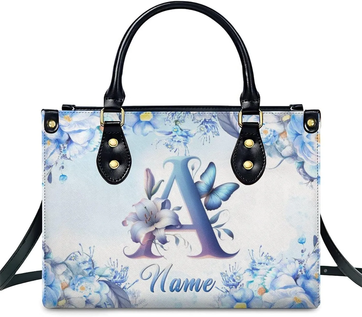 Personalized Leather Handbag, Custom Purse for Women, Add Your Design/Photo/Text, Initial Tote Bag Gifts with Name