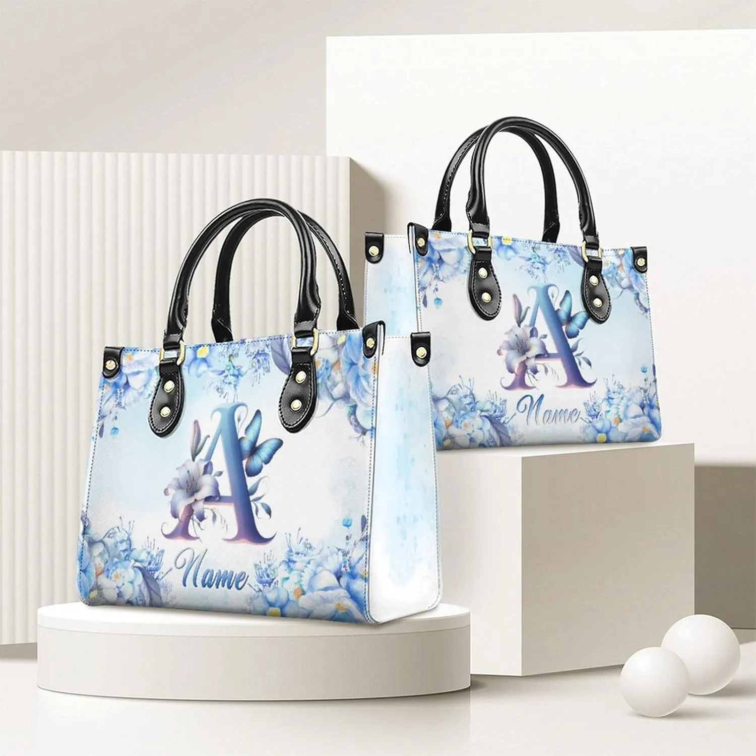 Personalized Leather Handbag, Custom Purse for Women, Add Your Design/Photo/Text, Initial Tote Bag Gifts with Name
