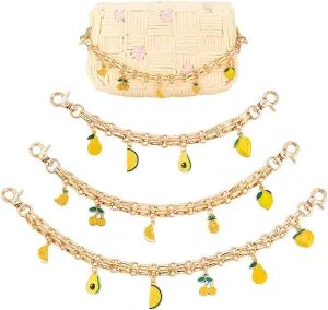 PH PandaHall Bag Chain with Pendants, Purse Extender Strap with Enamel Charms Replacement for Crossbody Shoulder Bag Handbag