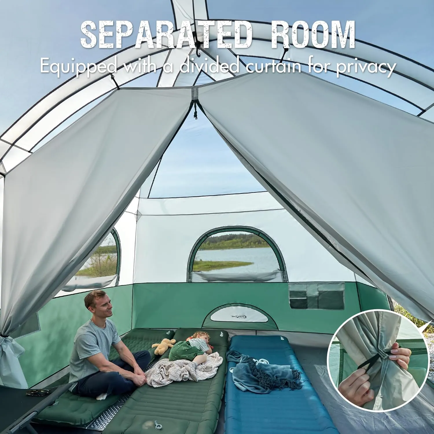 PORTAL 6 | 8 | 10 Person Family Camping Tent with Porch, Big Family Camping Tent with Tall Height, Good Ventilation, Water Resitant Large Tent for Outdoor Camping, Backyard