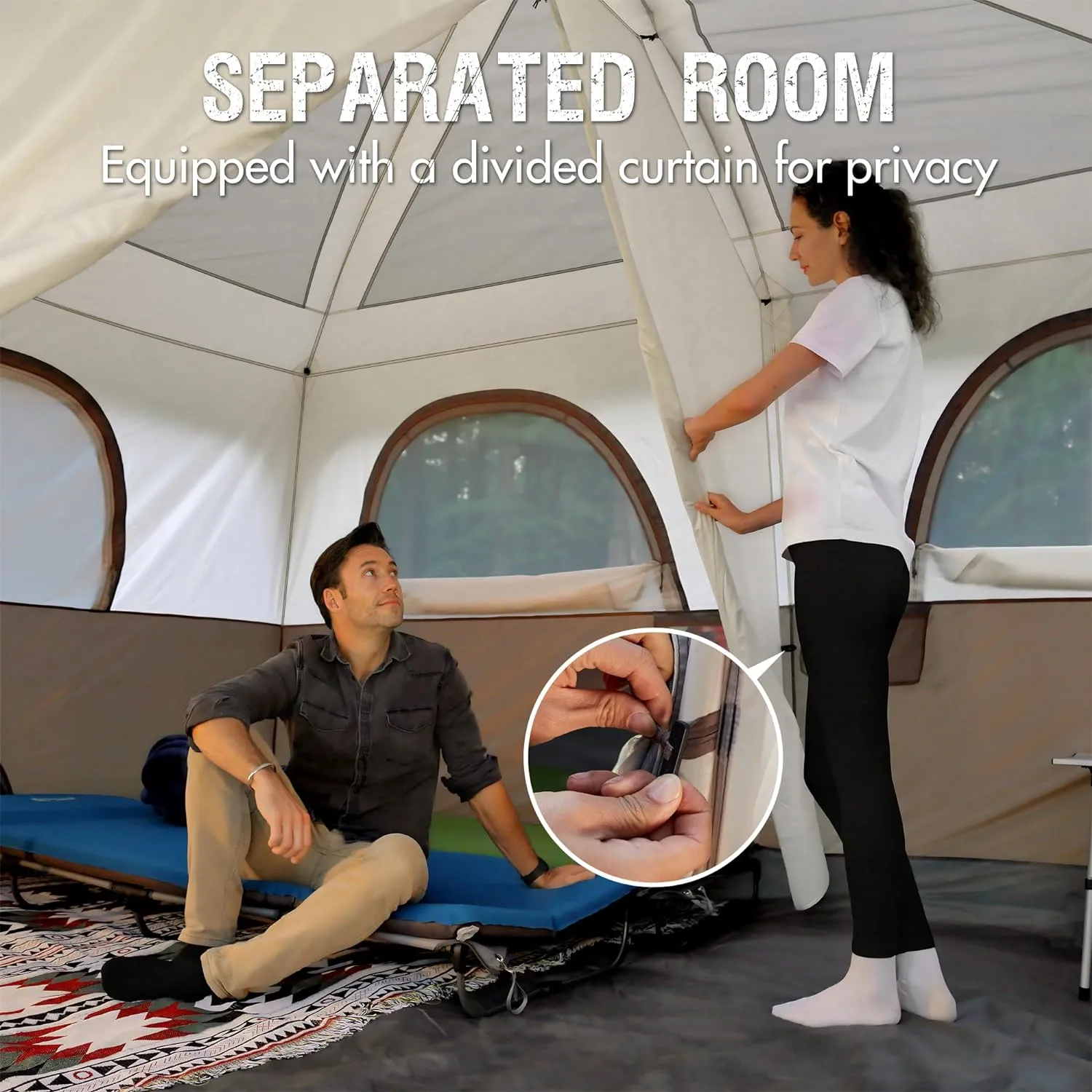 PORTAL 6 | 8 | 10 Person Family Camping Tent with Porch, Big Family Camping Tent with Tall Height, Good Ventilation, Water Resitant Large Tent for Outdoor Camping, Backyard