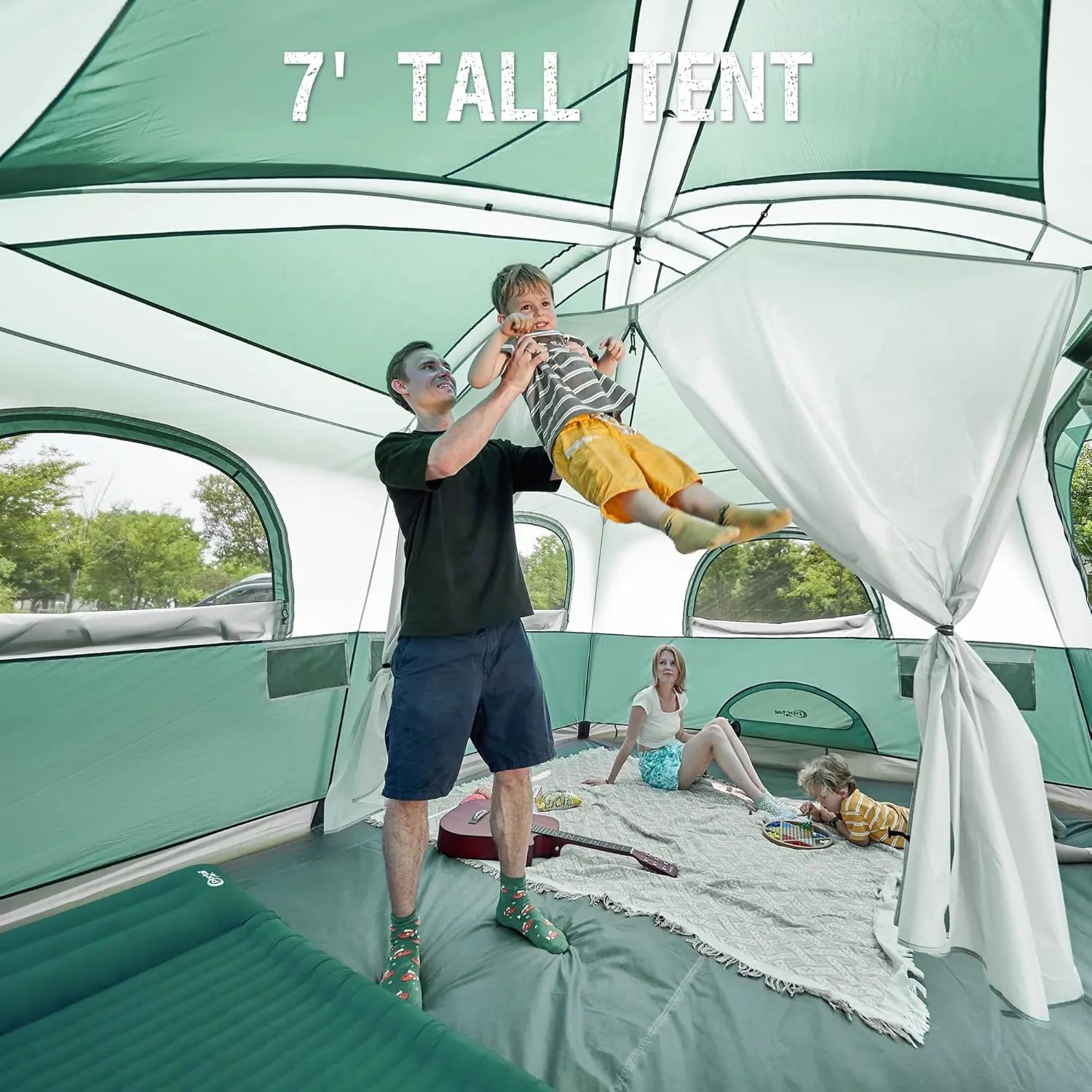 PORTAL 6 | 8 | 10 Person Family Camping Tent with Porch, Big Family Camping Tent with Tall Height, Good Ventilation, Water Resitant Large Tent for Outdoor Camping, Backyard