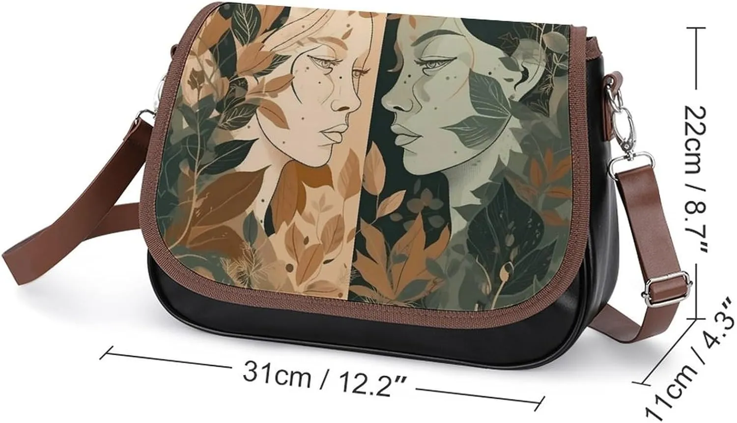 Purple Flower Butterflies Crossbody Bags for Women,PU Leather Tote Bag for Women,Shoulder Bag Purse for Work Shopping Travel