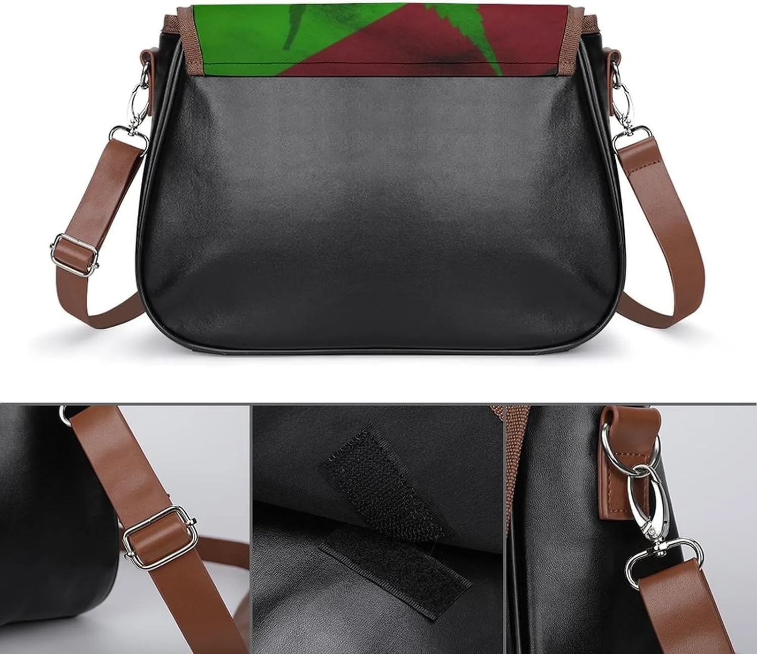 Purple Flower Butterflies Crossbody Bags for Women,PU Leather Tote Bag for Women,Shoulder Bag Purse for Work Shopping Travel