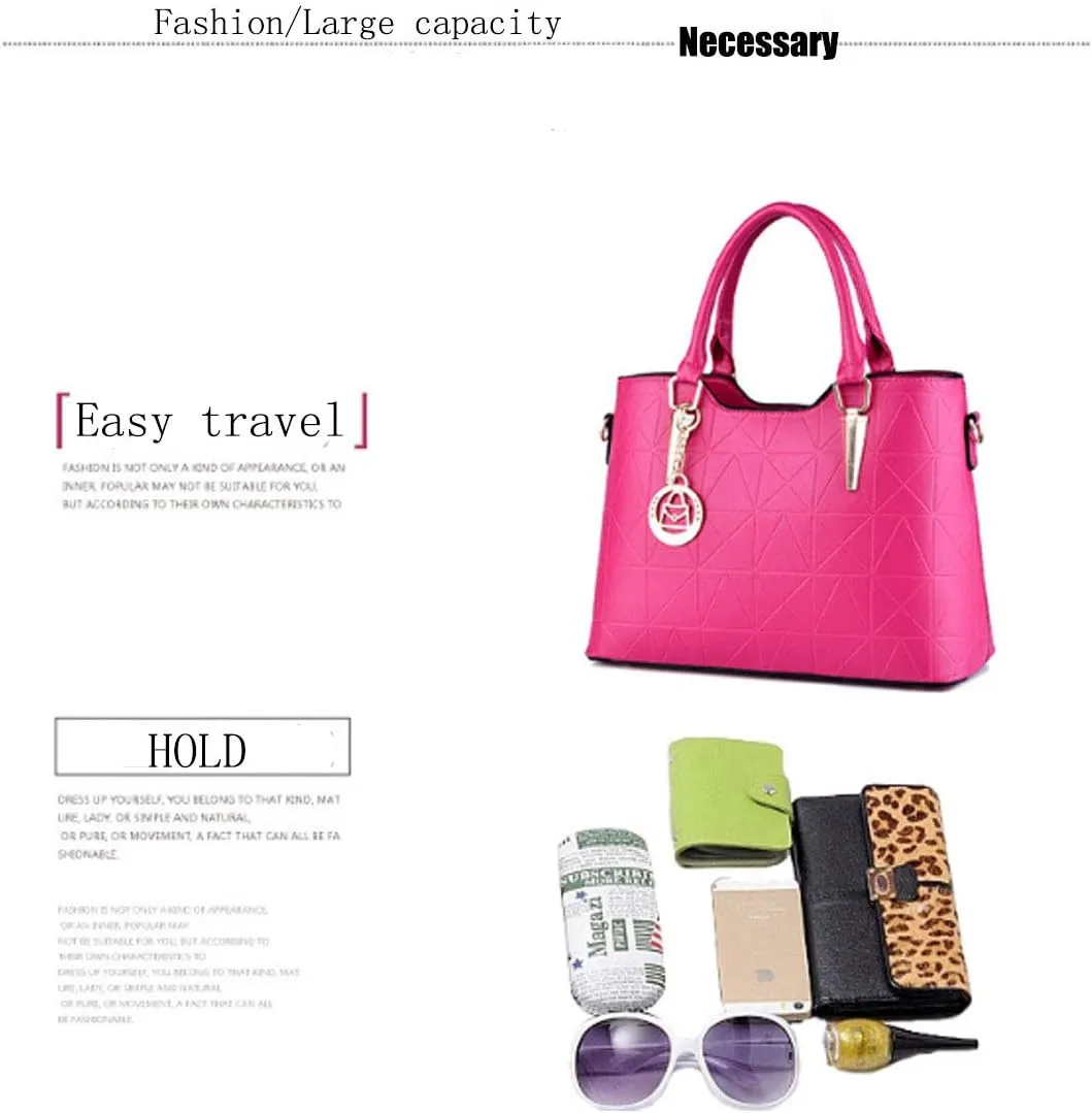 Purses and Handbags for Women Fashion Ladies PU Leather Top Handle Satchel Shoulder Tote