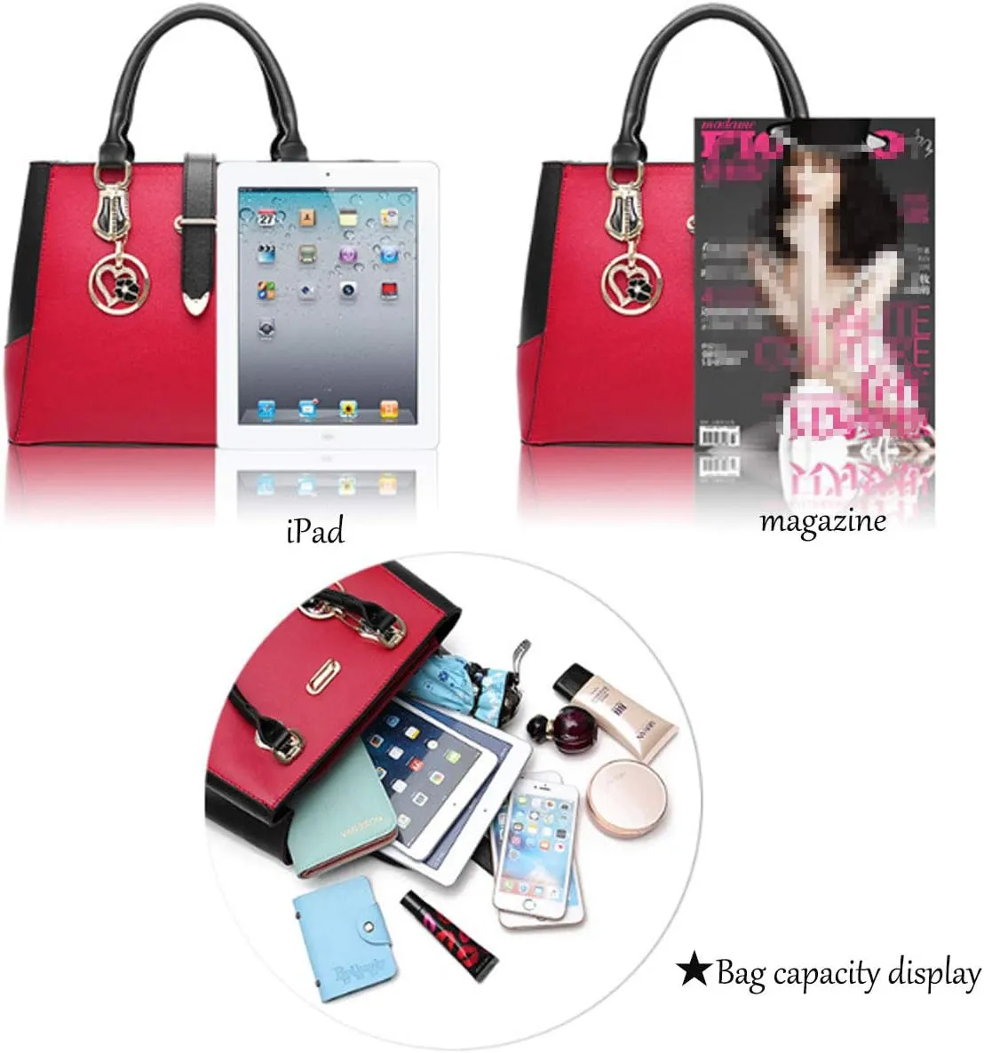 Purses and Handbags for Women Tote Shoulder Crossbody Bags with Long Strap Detachable