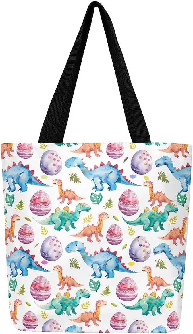 Rainbow Canvas Tote Bag,Butterfly Tote Bag,Cartoon Rainbow Colorful Sun Clouds Shopping Grocery Bags