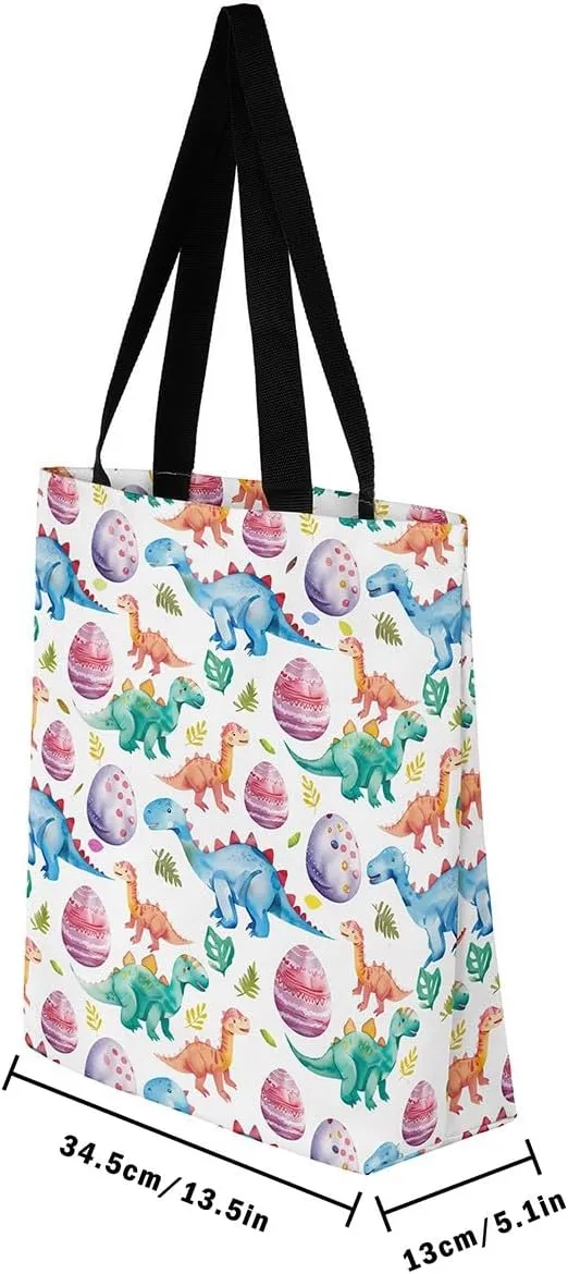 Rainbow Canvas Tote Bag,Butterfly Tote Bag,Cartoon Rainbow Colorful Sun Clouds Shopping Grocery Bags