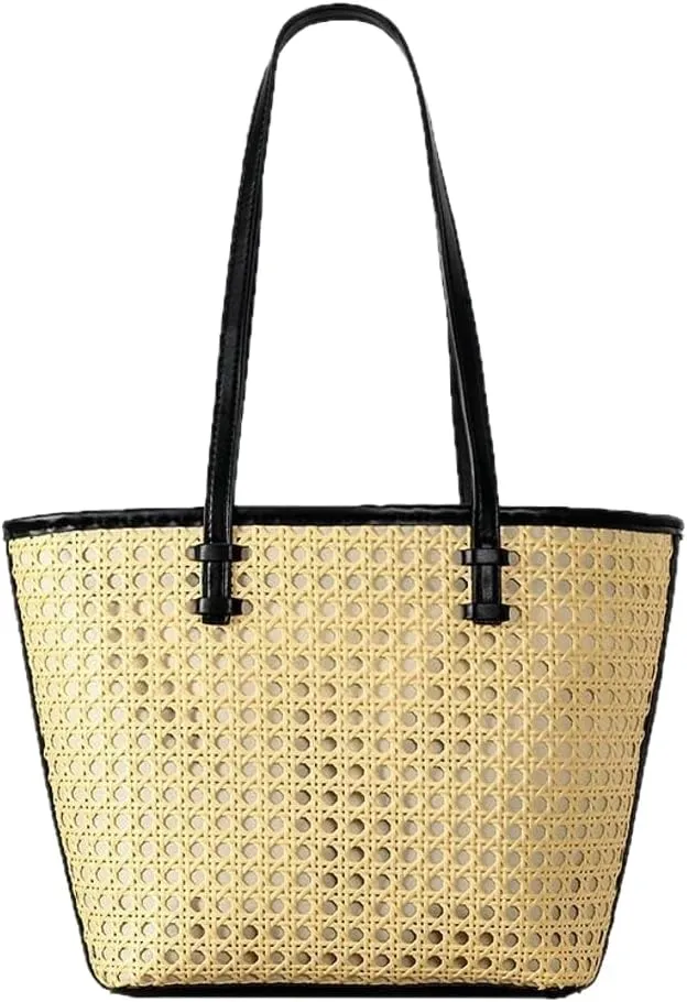 Rattan Hobo Bags for Women Woven Rattan Purses Handbag Shoulder Bag for Beach Summer Travel