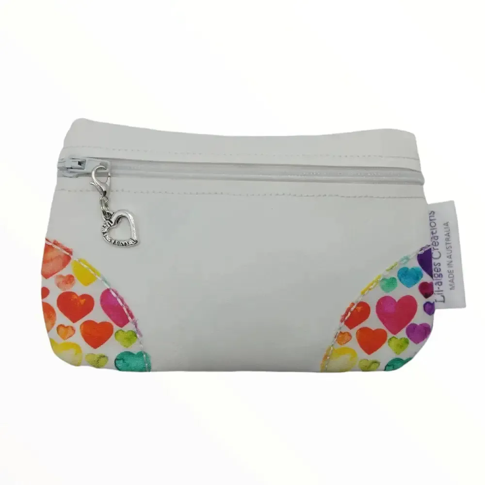 READY TO POST - Rainbow hearts scrunchie and coin purse gift set, made in Australia