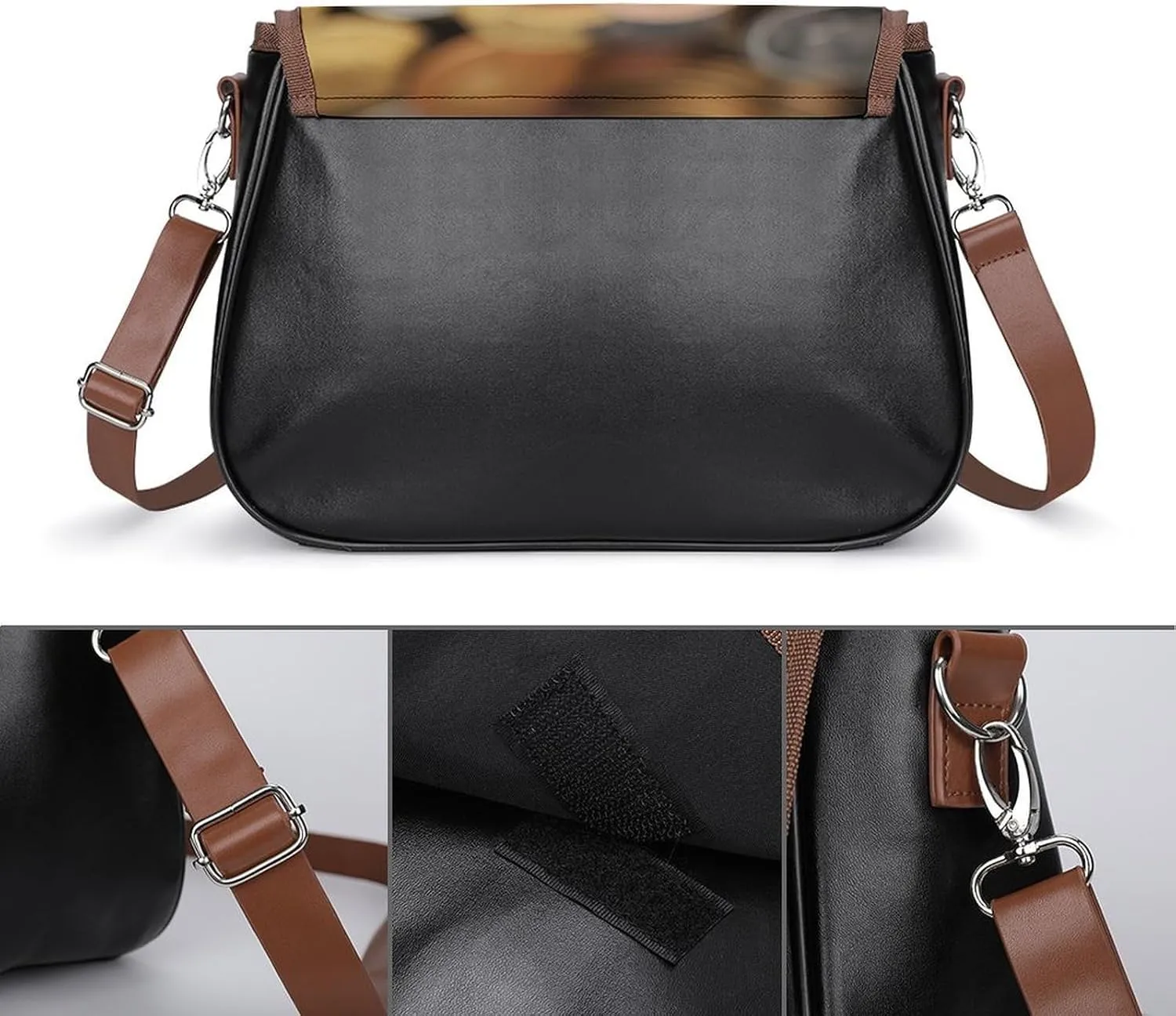 Red Sunflower Crossbody Bags for Women,PU Leather Tote Bag for Women,Shoulder Bag Purse for Work Shopping Travel