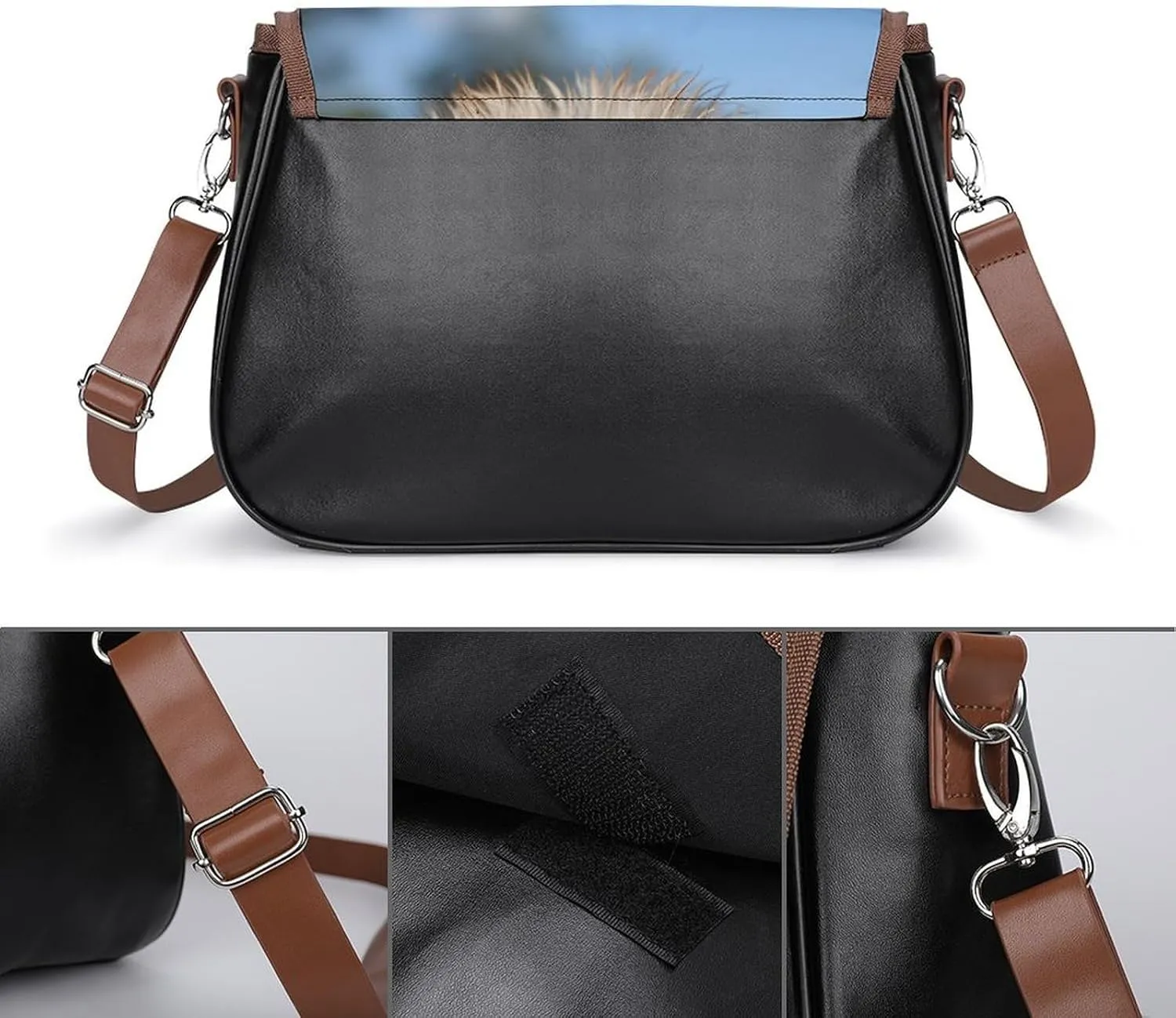 Red Sunflower Crossbody Bags for Women,PU Leather Tote Bag for Women,Shoulder Bag Purse for Work Shopping Travel