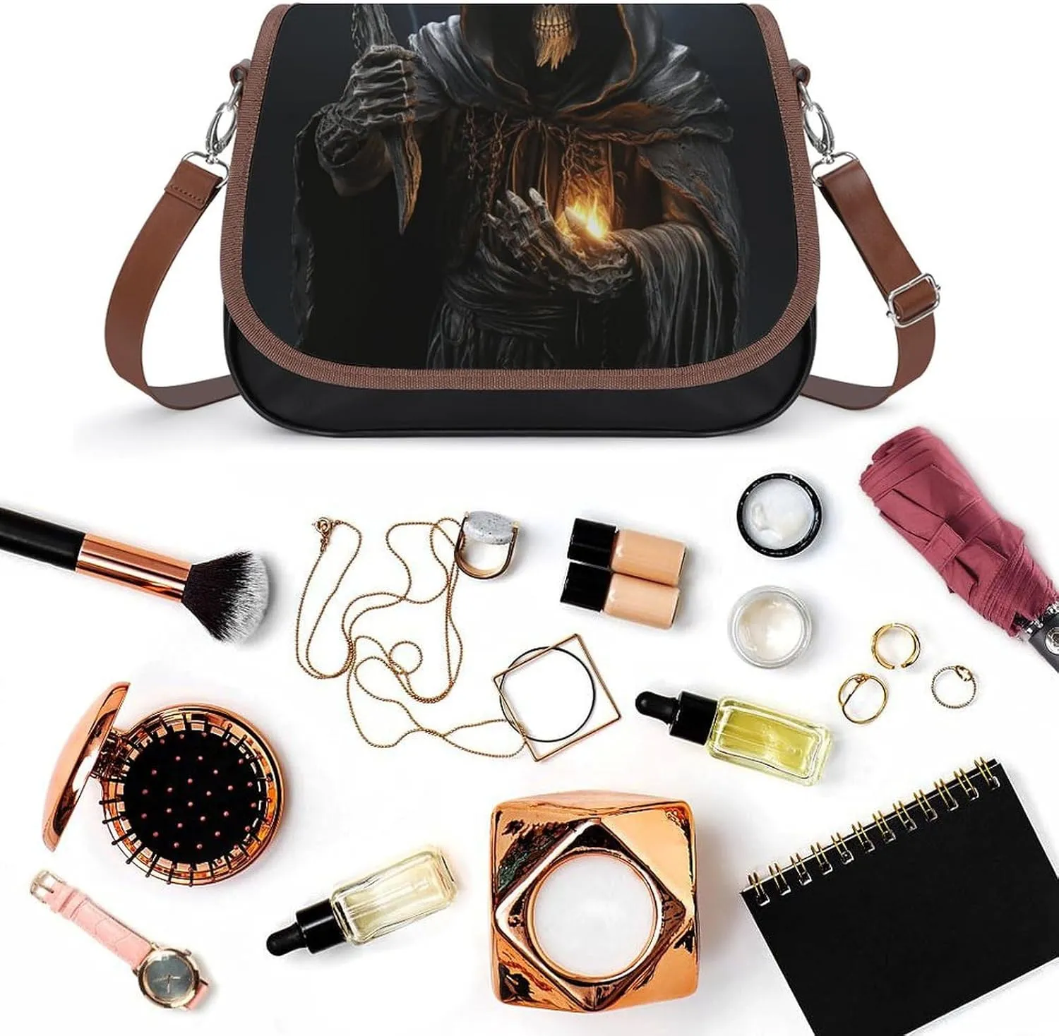 Red Sunflower Crossbody Bags for Women,PU Leather Tote Bag for Women,Shoulder Bag Purse for Work Shopping Travel