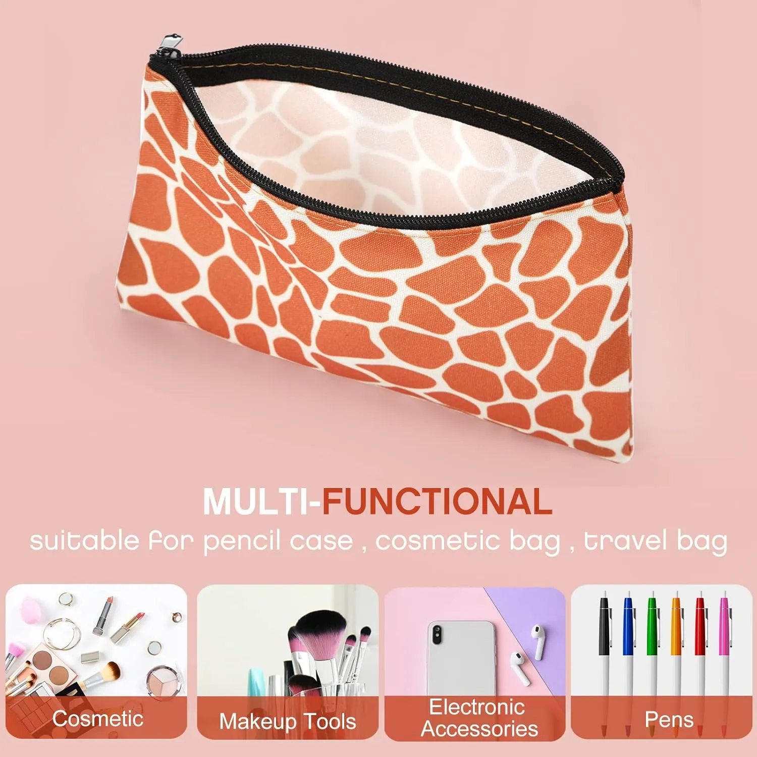 Reginary 20 Pieces Cosmetic Bag for Women, Roomy Makeup Bags with Zipper Toiletry Bag Pouch Travel Packing Accessory Organizer Gifts, 7 x 4.3 Inches(Leopard)