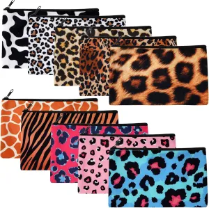 Reginary 20 Pieces Cosmetic Bag for Women, Roomy Makeup Bags with Zipper Toiletry Bag Pouch Travel Packing Accessory Organizer Gifts, 7 x 4.3 Inches(Leopard)