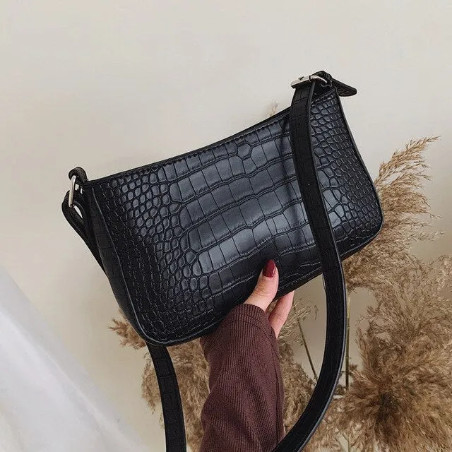 Retro Alligator Pattern Women Messenger Handbag Casual Solid Shoulder Bags for women PU Leather Ladies crossbody bag Bolsas bags