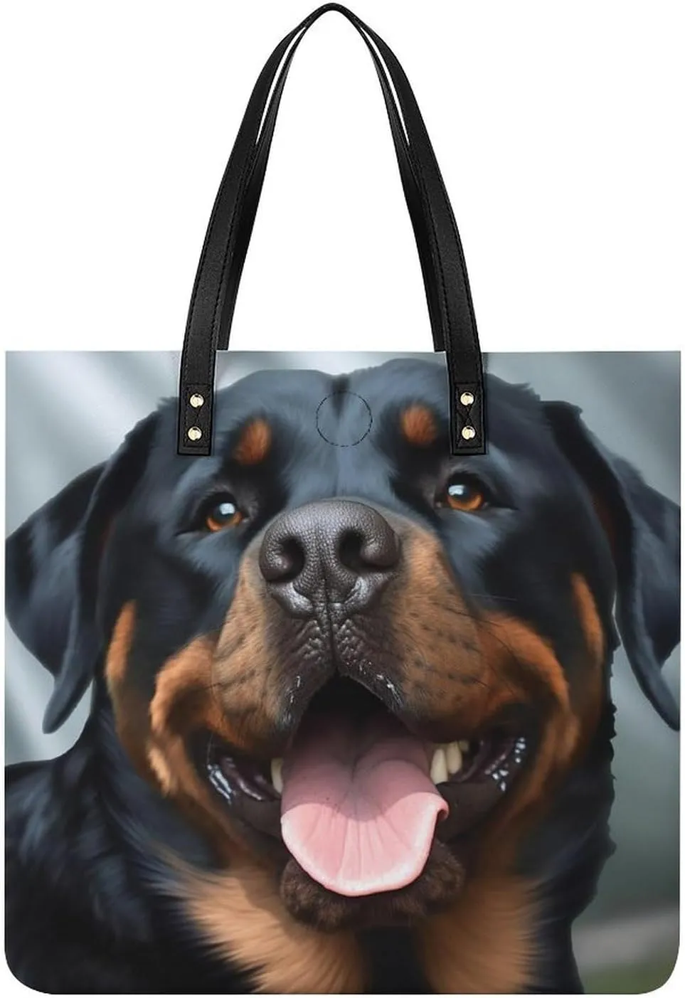 Rottweiler Dogs Tongue Head Tote Bag Durable Water-Resistant Handbags Lightweight Tote for Travel Work Book