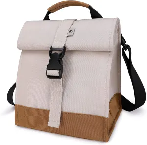 Rynx | Sunny Bird Insulated Lunchbox Rolltop Lunchbox For Women, Girls, Teenagers And Children (White)