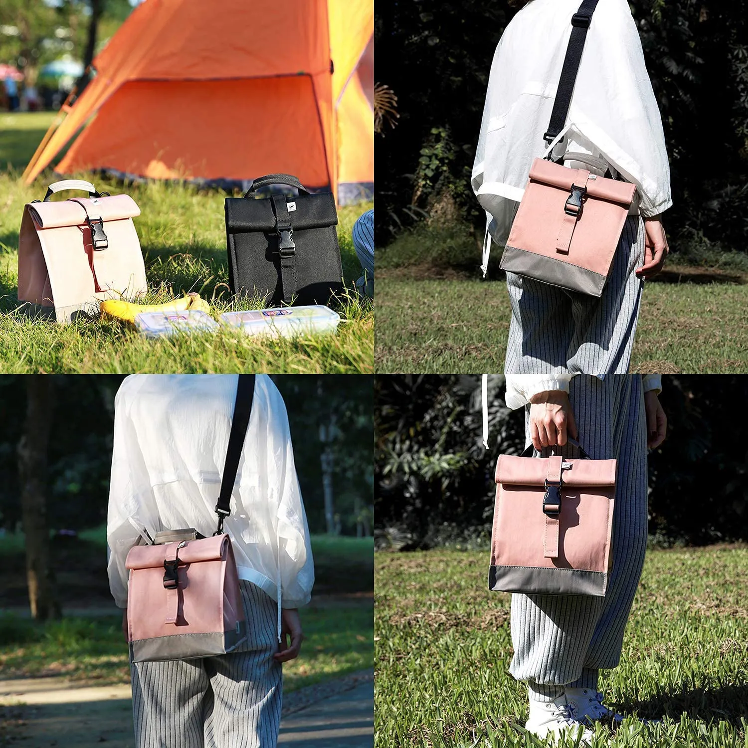 Rynx | Sunny Bird Insulated Lunchbox Rolltop Lunchbox For Women, Girls, Teenagers And Children (White)