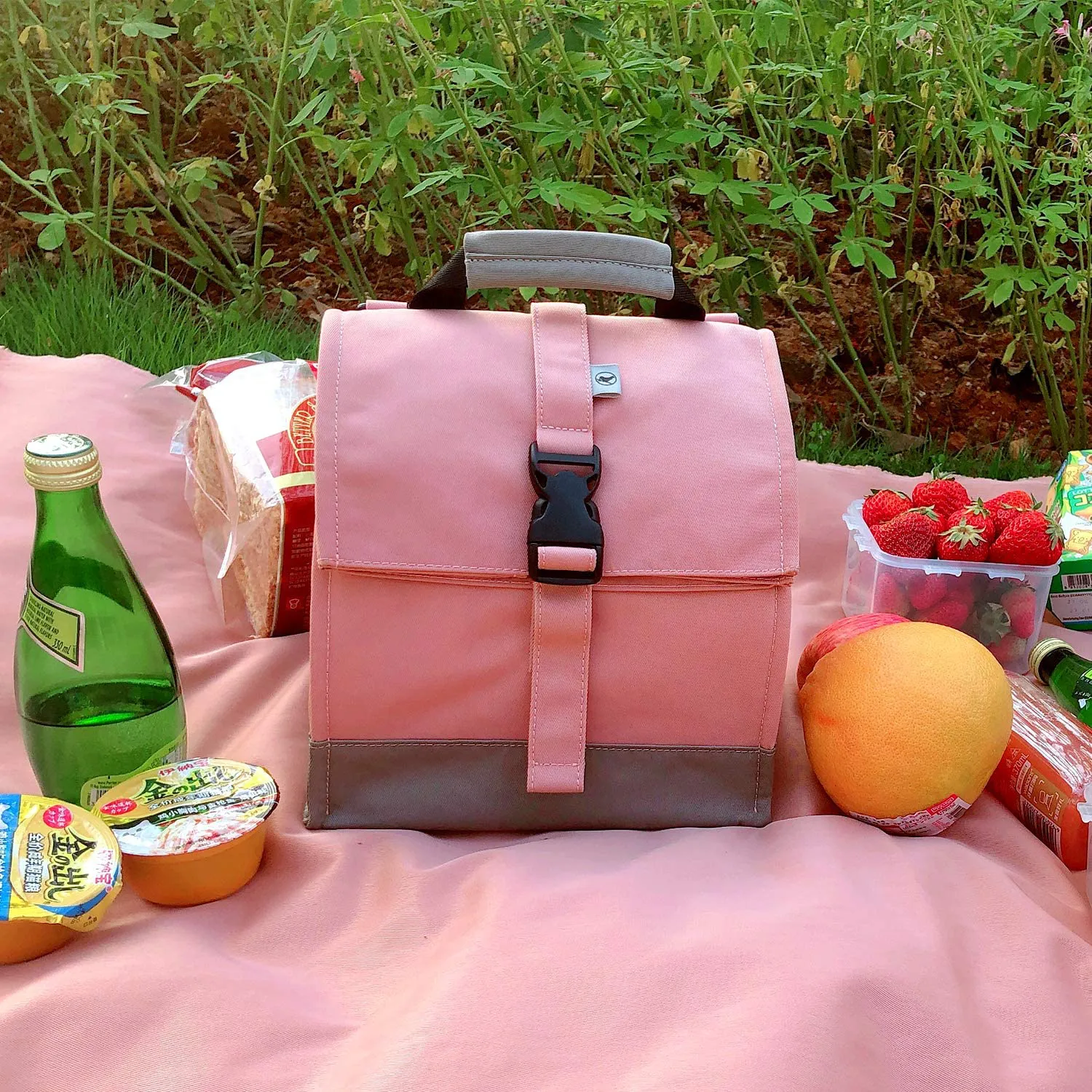 Rynx | Sunny Bird Insulated Lunchbox Rolltop Lunchbox For Women, Girls, Teenagers And Children (White)