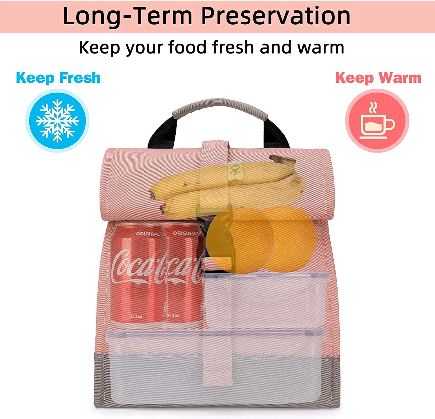 Rynx | Sunny Bird Insulated Lunchbox Rolltop Lunchbox For Women, Girls, Teenagers And Children (White)