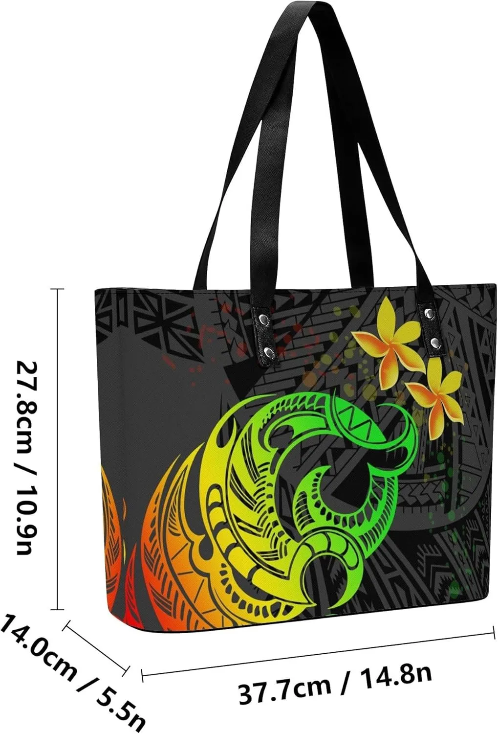 Samoa Tribal Floral Design Fashion Large Capacity Shoulder Bag 2 Piece Set Polynesian Women Leather Handbag And Purse