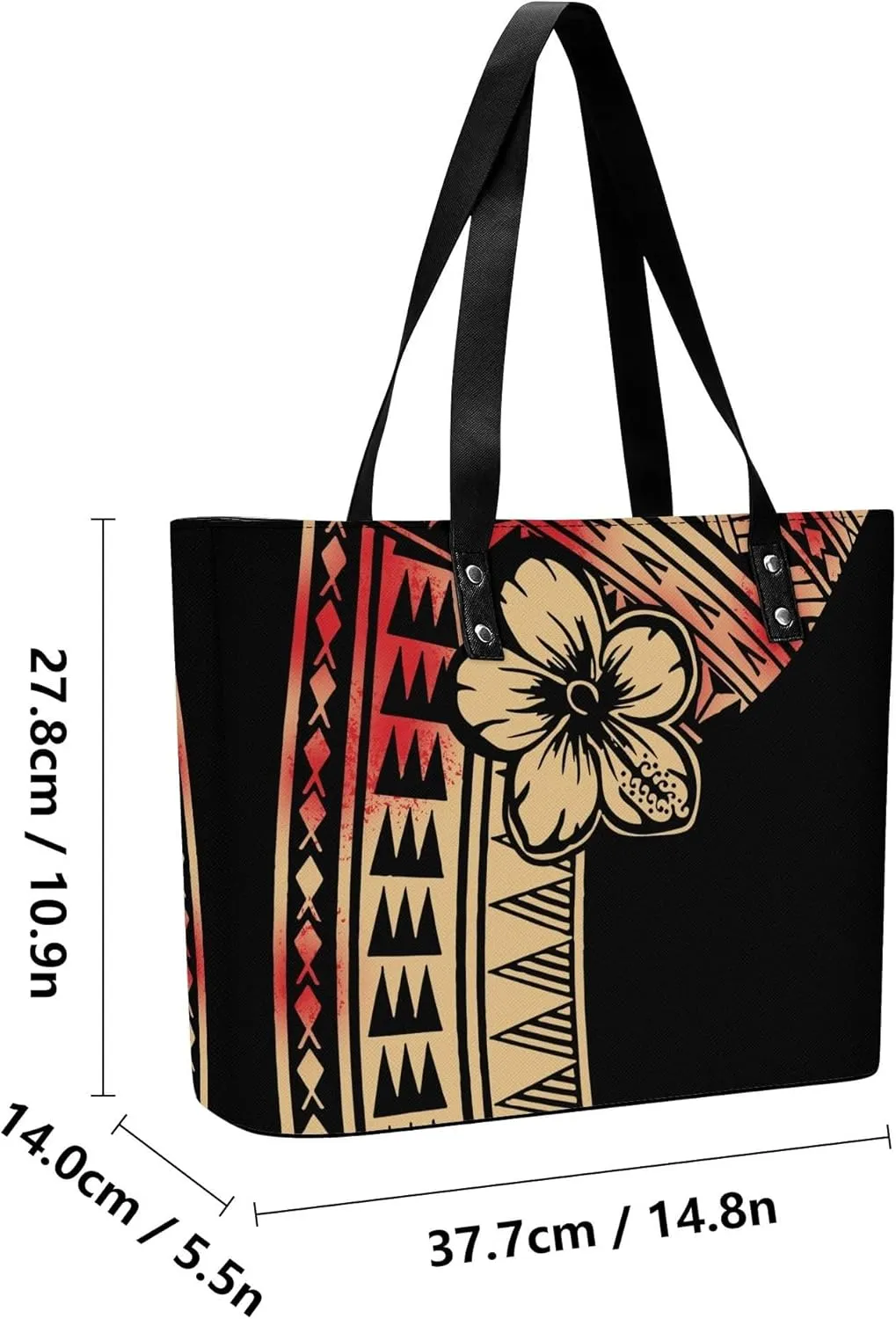 Samoa Tribal Floral Design Fashion Large Capacity Shoulder Bag 2 Piece Set Polynesian Women Leather Handbag And Purse