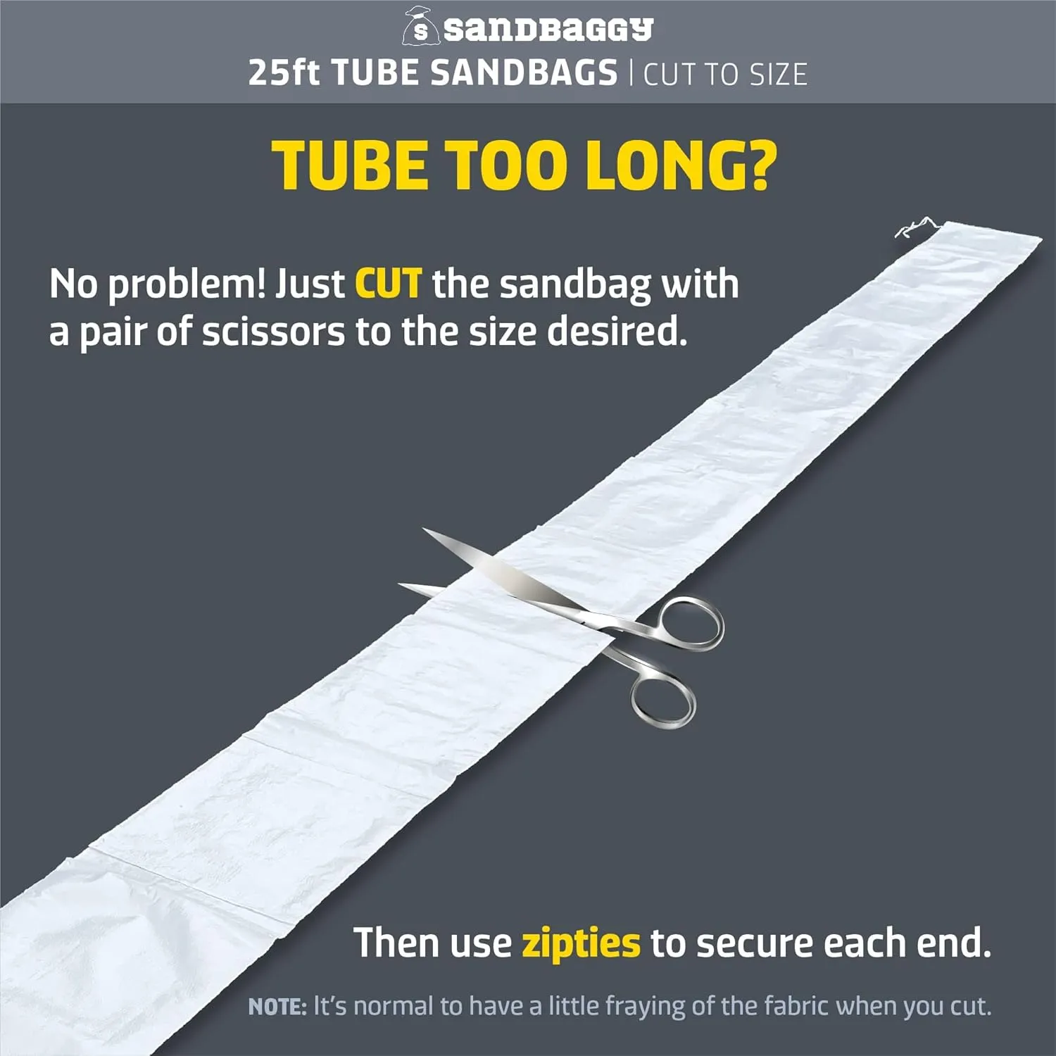 Sandbaggy 25 Ft Empty Tube Sandbags with UV Protection, Helps Build Earthbag Homes Faster, Protects Homes & Businesses from Flooding, Military Grade, Similar to SuperAdobe Bags