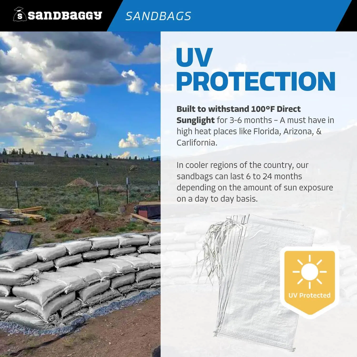 Sandbaggy Sandbags (14" x 26") | Military Grade | Protects Homes & Businesses from Flooding | Sand Bags Trusted by US Military & Forest Service